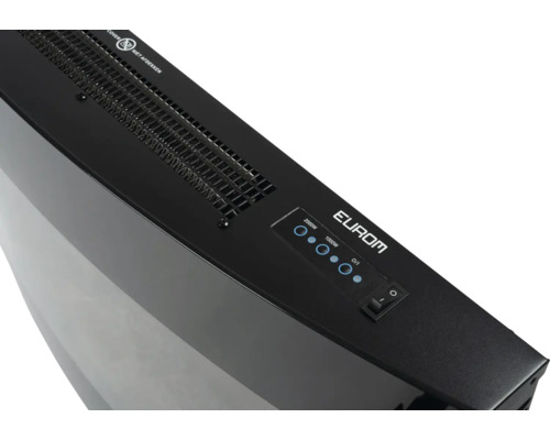 Detailansicht des Eurom Kaminofens mit Bedienelementen