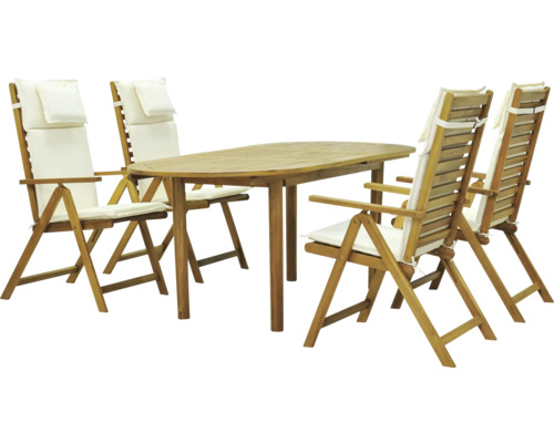 Gartenmöbelset GARDEN PLACE Alina 4-Sitzer 5 tlg. braun aus robustem Akazienholz Gartenmöbelset GARDEN PLACE Alina 4-Sitzer 5 tlg. braun aus robustem Akazienholz