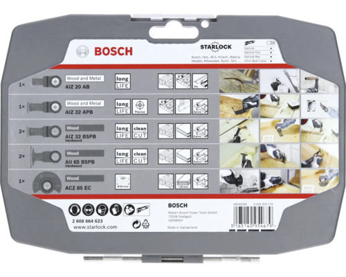 Bosch Starlock Multitool Zubehör Set mit verschiedenen Sägeblättern für Holz und Metall