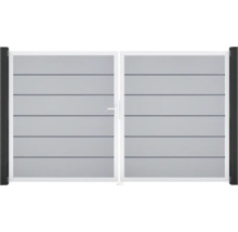 Doppeltor aus Aluminium mit horizontalen Lamellen