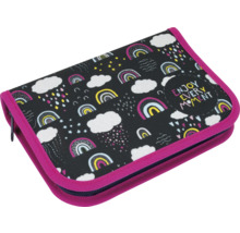 Mäppchen mit Reißverschluss und Muster aus Wolken und Regenbögen