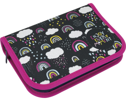 Mäppchen mit Reißverschluss und Muster aus Wolken und Regenbögen