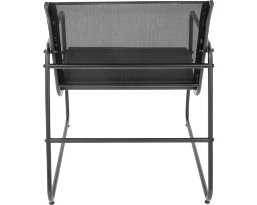 Gartenstuhl mit Metallrahmen und Textilbespannung, Rückansicht