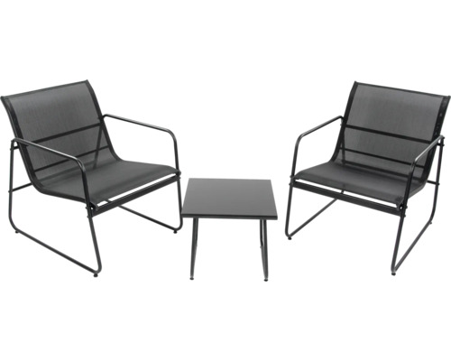 Gartengarnitur mit zwei Stühlen und einem Tisch