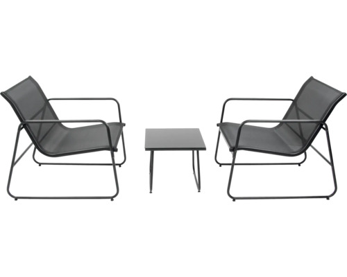 Gartenset mit zwei Lounge Sesseln und einem quadratischen Tisch
