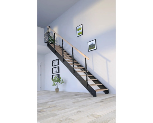 Pertura Wangentreppe Libra Buche Leimholz ohne Setzstufen Pulverbeschichtet Seitenwange Schwarz gerade 85 cm 10 Stufen / 11 Steigungen Stabgeländer Pertura Wangentreppe Libra Buche Leimholz ohne Setzstufen Pulverbeschichtet Seitenwange Schwarz gerade 85 cm 10 Stufen / 11 Steigungen Stabgeländer