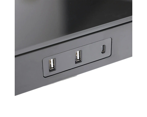 Anschlüsse mit zwei USB-A-Buchsen und einem USB-C-Anschluss