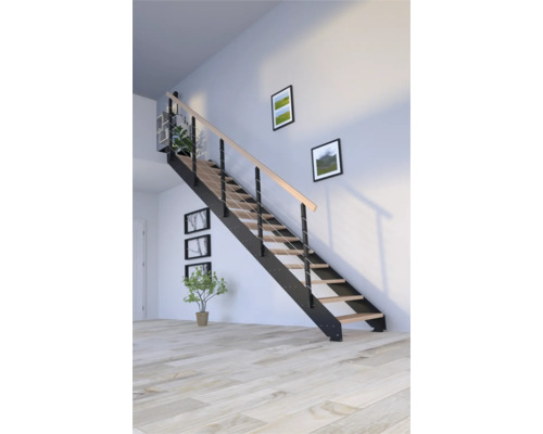 Pertura Wangentreppe Libra Buche Leimholz ohne Setzstufen Pulverbeschichtet Seitenwange Schwarz gerade 85 cm 12 Stufen / 13 Steigungen Stabgeländer Pertura Wangentreppe Libra Buche Leimholz ohne Setzstufen Pulverbeschichtet Seitenwange Schwarz gerade 85 cm 12 Stufen / 13 Steigungen Stabgeländer