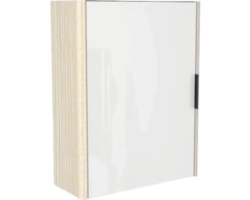 Spiegelschrank Devo Lotos links BxHxT 48x62x20 cm structure avola cremeweiss Medizinschrank mit einer Tür und einem Griff