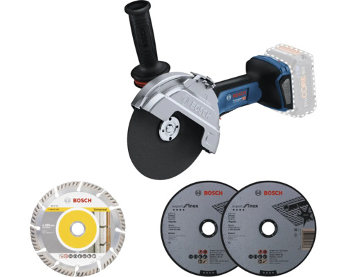 Akku-Winkelschleifer Bosch Professional GWS 18V-180 P, ohne Akku und Ladgerät Bosch Akku-Winkelschleifer mit verschiedenen Schleifscheiben