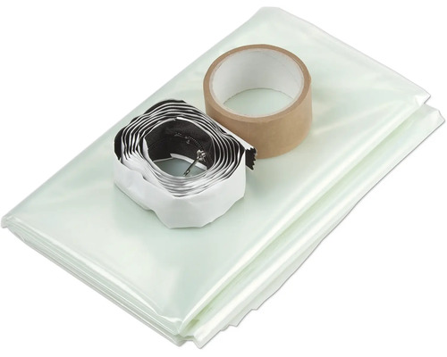 Staubschutztür Set mit Reißverschluss, Folie und Klebeband