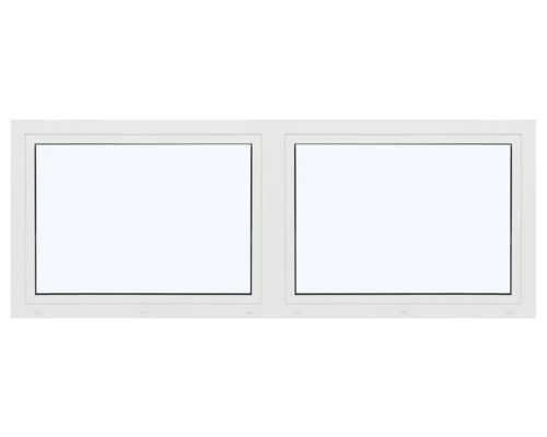 ARON Ternum Aluminiumfenster RAL 9016 verkehrsweiß 2 Flügelig (Dreh-Kipp/Dreh-Kipp) mit festem Pfosten 1300x800 mm DIN Links;DIN Rechts