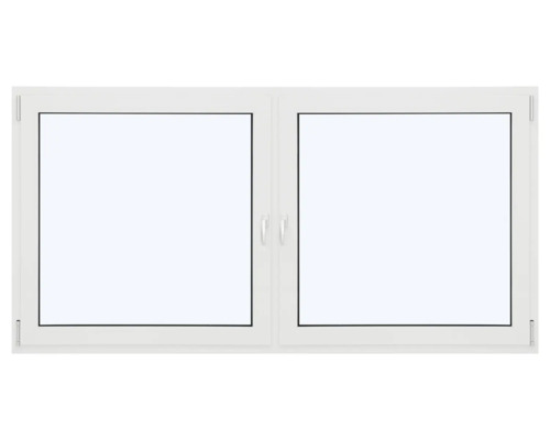 ARON Ternum Aluminiumfenster RAL 9016 verkehrsweiß 2 Flügelig (Dreh-Kipp/Dreh-Kipp) mit festem Pfosten 1400x1300 mm DIN Links;DIN Rechts