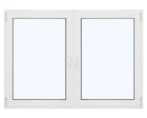 ARON Ternum Aluminiumfenster RAL 9016 verkehrsweiß 2 Flügelig (Dreh-Kipp/Dreh-Kipp) mit festem Pfosten 1400x1600 mm DIN Links;DIN Rechts