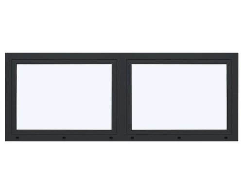 ARON Ternum Aluminiumfenster RAL 7016 anthrazitgrau 2 Flügelig (Dreh-Kipp/Dreh-Kipp) mit festem Pfosten 1300x900 mm DIN Links;DIN Rechts