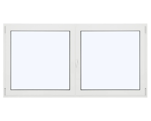 ARON Ternum Aluminiumfenster RAL 9016 verkehrsweiß 2 Flügelig (Dreh/Dreh-Kipp) mit beweglichem Pfosten (Stulp) 1000x1000 mm DIN Rechts