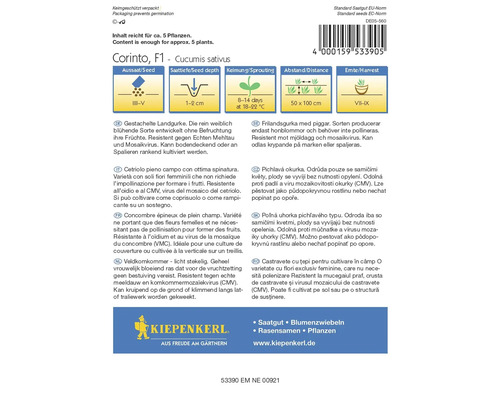 Samenpackung Corinto F1 Gurke