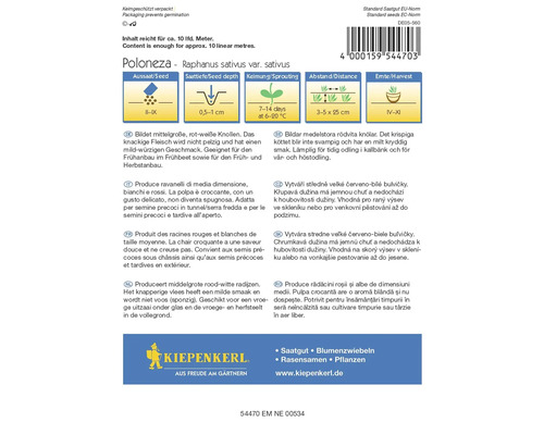 Radieschen Poloneza Saatgutpackung