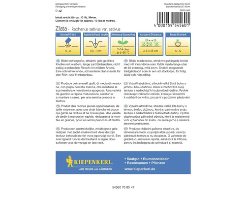 Zlata Radieschen Samenpackung