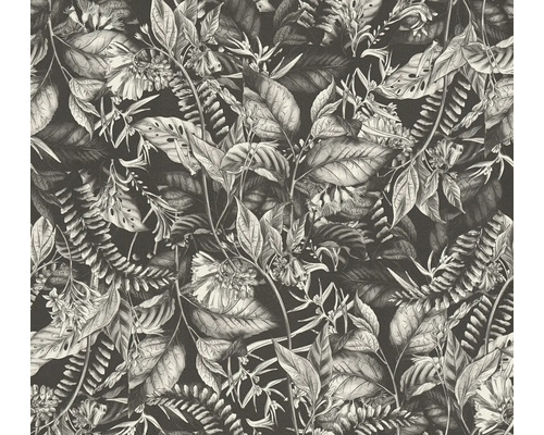 Vliestapete 39425-2 Drawn into Nature Blätter weiß schwarz