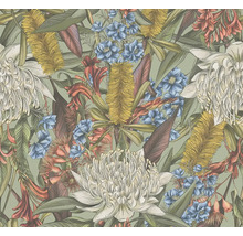 Blumentapete mit tropischen Motiven