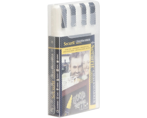 Securit Kreidemarker, Set mit vier Stiften in Verpackung