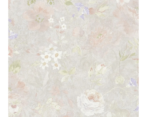 Vliestapete 38636-4 Natural Living Blütenranke grau Tapete mit floralem Muster