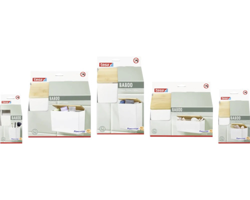 Mehrere Tesa Baboo Aufbewahrungslösungen in Verpackung