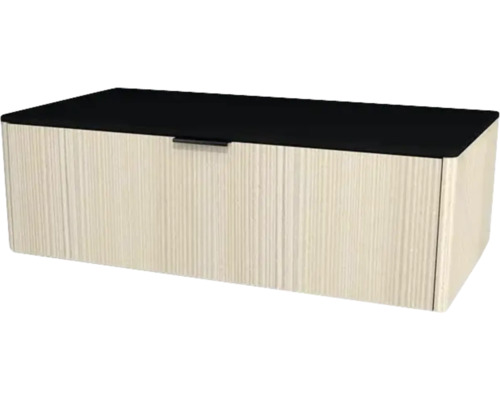 Waschtischunterschrank mit 1 Schublade Devo Lotos BxHxT 100 x 31 cm x 53 cm Frontfarbe structure avola cremeweiß Waschtischunterschrank mit 1 Schublade Devo Lotos BxHxT 100 x 31 cm x 53 cm Frontfarbe structure avola cremeweiß
