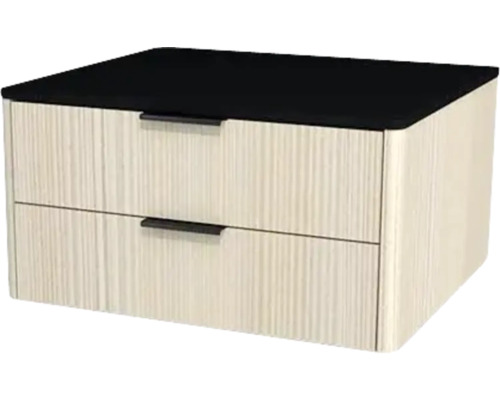 Waschtischunterschrank mit 2 Schubladen Devo Lotos BxHxT 60 x 31 cm x 53 cm Frontfarbe structure avola cremeweiß