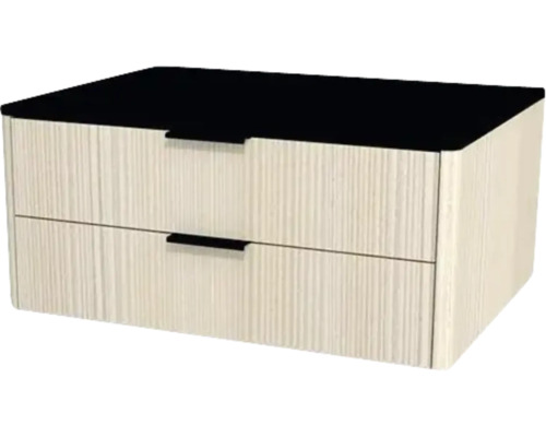 Waschtischunterschrank mit 2 Schubladen Devo Lotos BxHxT 70 x 31 cm x 53 cm Frontfarbe structure avola cremeweiß