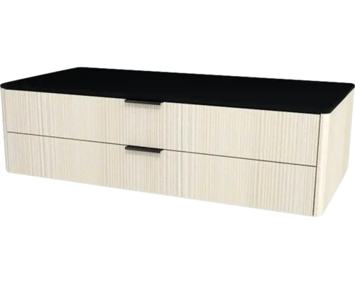 Waschtischunterschrank mit 2 Schubladen Devo Lotos BxHxT 110 x 31 cm x 53 cm Frontfarbe structure avola cremeweiß