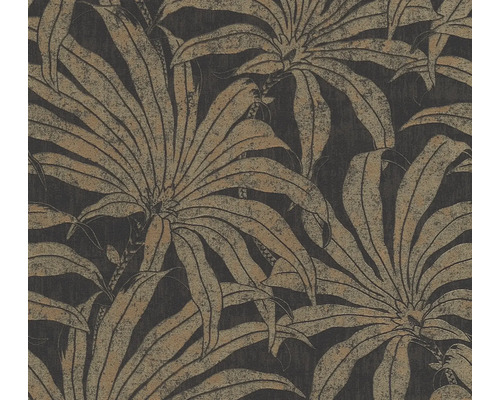 Vliestapete 39501-1 Jade 2 Dschungel Schwarz Tapete mit Palmenmuster für die Wandgestaltung