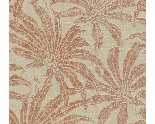 Vliestapete 39501-3 Jade 2 Dschungel Beige Rot Tapete mit Blattmuster