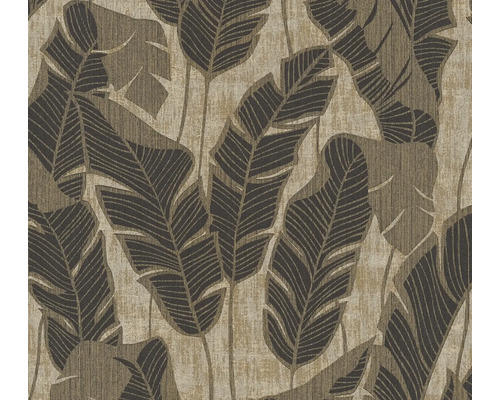 Vliestapete 39502-4 Jade 2 Palmenblätter Beige Schwarz Tapete mit Blattmuster