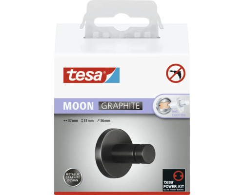 Tesa Moon Graphit Kleiderhaken im Paket