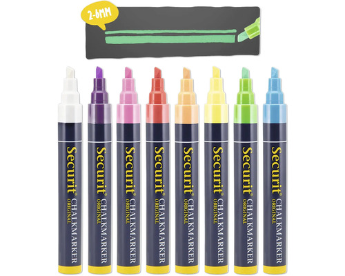 Sortiment von Kreidemarkern in verschiedenen Farben