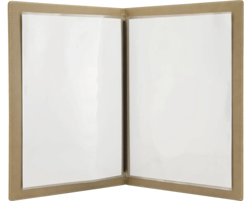 Geöffnetes Präsentationsbuch mit Klarsichthüllen