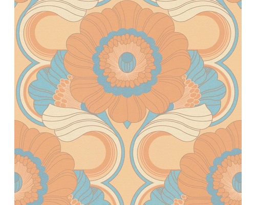 Vliestapete 39530-2 Retro Chic Blumen orange Tapete mit Blumenmuster