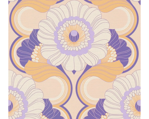 Vliestapete 39530-3 Retro Chic Blumen orange Blumentapete mit Retro Blumenmuster