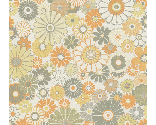 Vliestapete 39535-3 Retro Chic Blüten orange Blumentapete mit floralem Muster