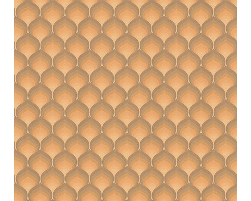 Vliestapete 39538-4 Retro Chic Grafik braun orange Tapete mit sich wiederholendem geometrischem Muster