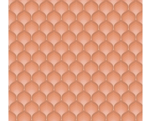 Vliestapete 39538-5 Retro Chic Grafik orange Tapete mit sich überlappendem, tropfenförmigem Muster