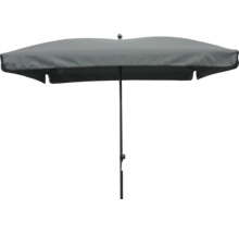Mittelstockschirm SOLUNA Cannes 140 x 210 cm dunkelgrau mit UV-Schutz 80, wasserabweisende Polyesterbespannung