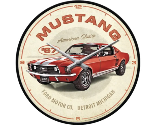 Wanduhr Ford Mustang GT 1967 Red Ø 31 cm