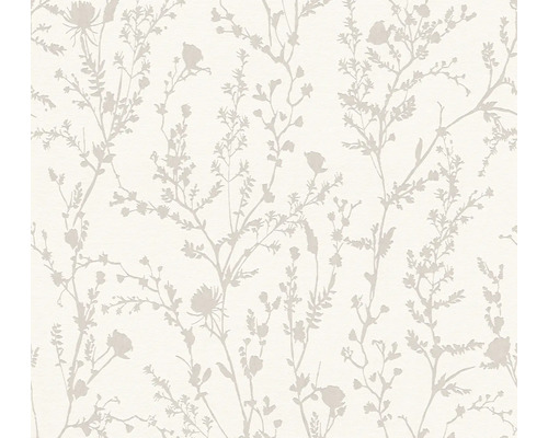 Vliestapete Casual Living Wiesenblumen weiß grau Tapete mit floralem Muster