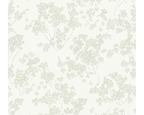 Vliestapete Casual Living floral natur weiß grün grau