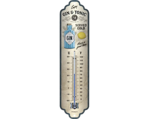 Thermometer Gin & Tonic 6,5x28 cm