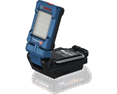 Akku-Leuchte Bosch Professional GLI 18V-800, 800 Lumen, ohne Akku und Ladegerät Bosch Logo. Bosch Akku-Arbeitsleuchte mit LED-Technologie.
