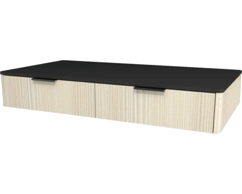 Waschtischunterschrank mit 2 Schubladen Devo Lotos BxHxT 100 x 16 cm x 53 cm Frontfarbe structure avola cremeweiß